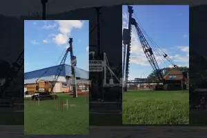 Cravação de perfis metálicos em obra